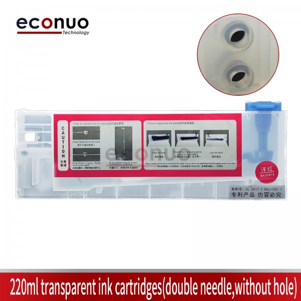 220ml Transparent Ink Cartridges(Double Needle Without Hole)