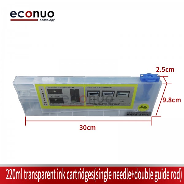 220ml Transparent Ink Cartridges(Single Needle+Double Guide Rod)