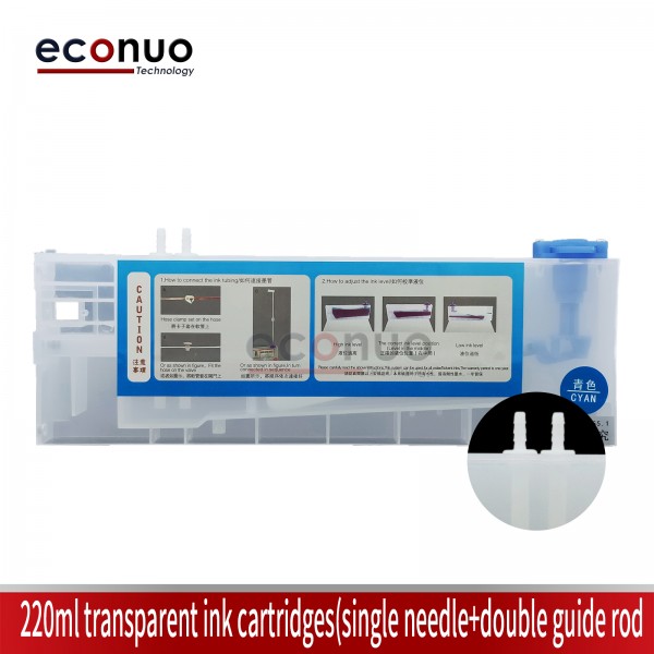 220ml Transparent Ink Cartridges Single Needle+Double Guide Rod Without Hole 