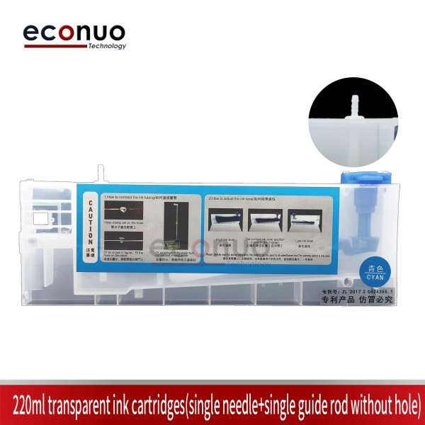 220ml Transparent Ink Cartridges(Single Needle+Single Guide Rod Without Hole)