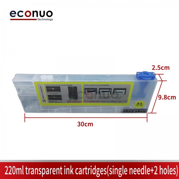 220ml Transparent Ink Cartridges Single Needle +2 Holes