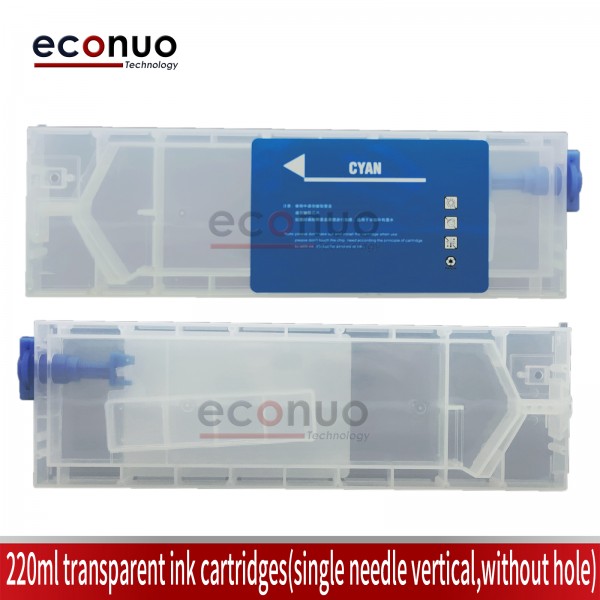220ml Transparent Ink Cartridges Single Needle Vertical Without Hole