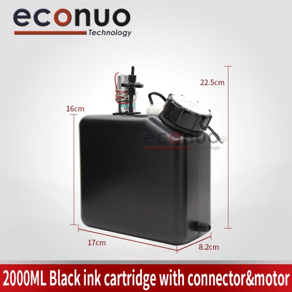 1500/2000ml Black Ink Cartridge With Connector & Motor 