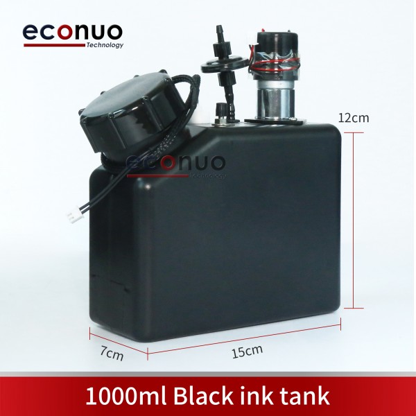 1L Black Ink Tank  Ink Cartridge Sub Tank Float/ /Metal Connector/Stirrer/Filter