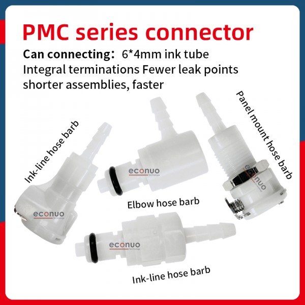 PMC Series connector  Panel mount hose barb /Elbow-hose-barb Non valved shown/ In-line hose barb Fittings Plastic Pipe Fittings
