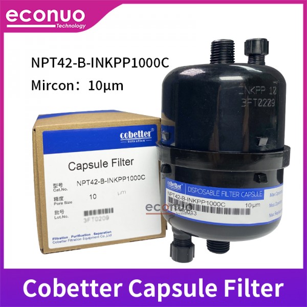 uv ink filter Cobetter Capsule Filter NPT42-B-INKPP1000C black 10 micron