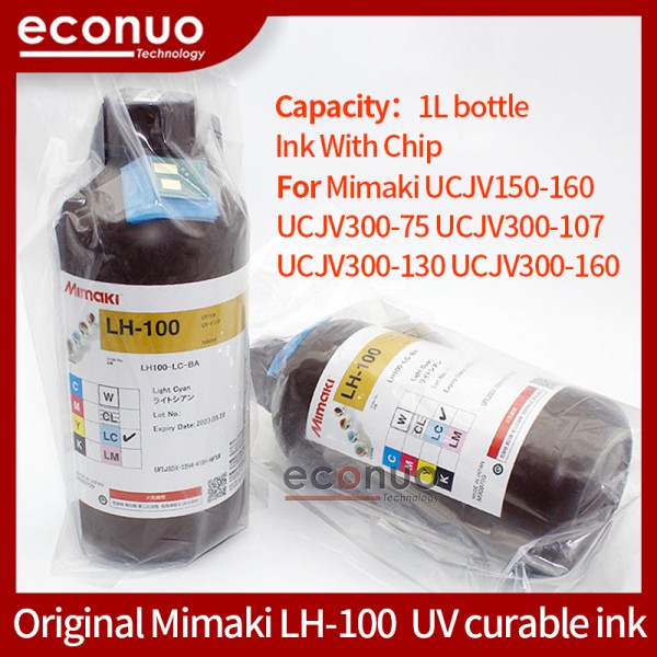 Original Mimaki  LH-100  UV curable ink 1000ml for mimaki UJV75-300/ UJV500-160/ UJF-3042MkII/ UJF-6042MkII /UJF-7151 with  chip