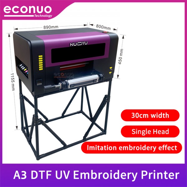NY-A301SJTMINI A3 Mini Single Head UV DTF Embroidery Printer