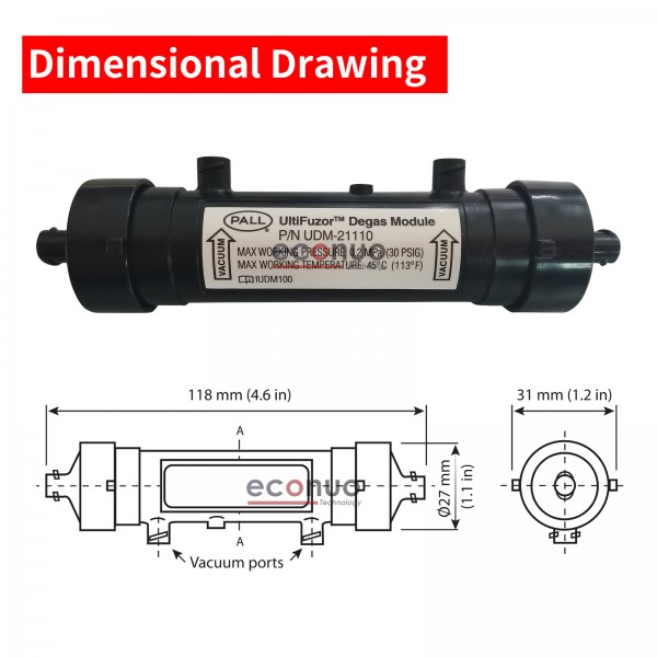 Original PALL UltiFuzor Degas Module - UDM-21110 UDM-41110 UDM-61110