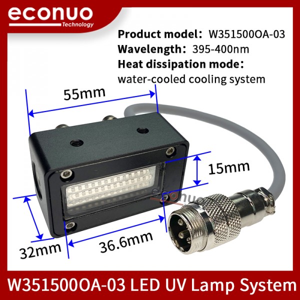 UV LED light water cooled cooling system for flexo/label printing   Wave length 395-400mm W351500OA-03 LED