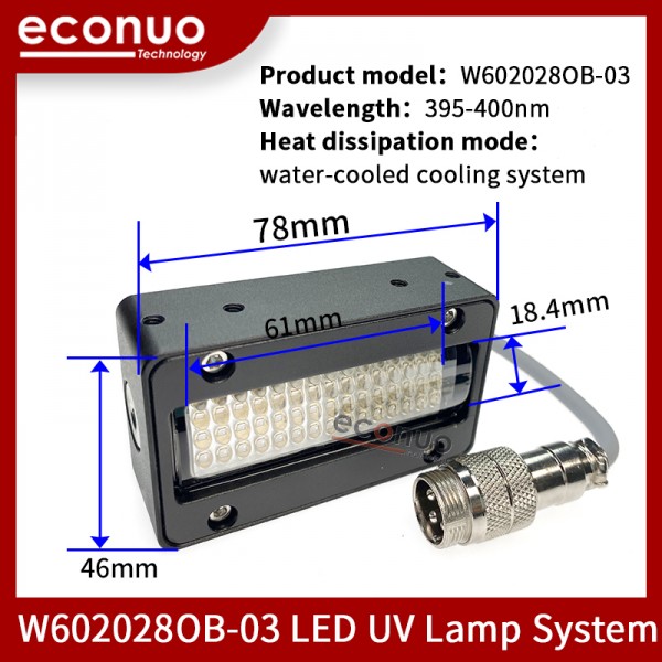 Water cooled cooling system led uv  lamp for flexo/label printing  Wave length 395-400mm W602028OB-03 for epson xp600 tx800 head