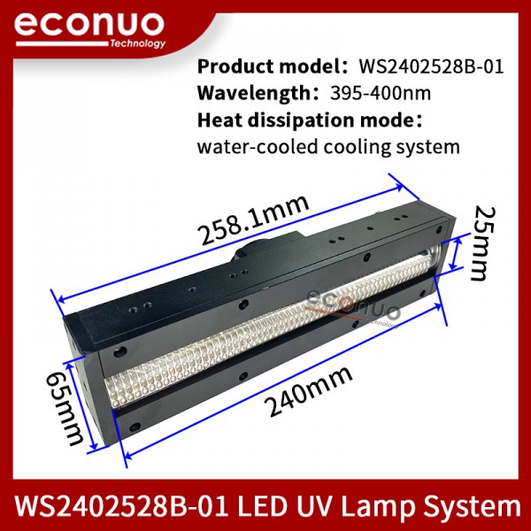 Water cooled cooling system led uv  lamp for flexo/label printing  Wave length 395-400mm WS2402528B-01 for G5 g6 head 4 Lines