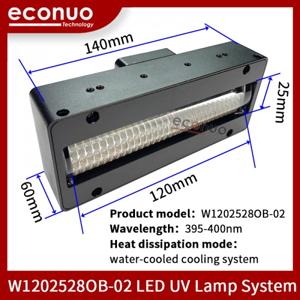 Water cooled cooling system led uv  lamp for flexo/label printing  Wave length 395-400mm W1202528OB-02 for G5 g6 head 4 Lines