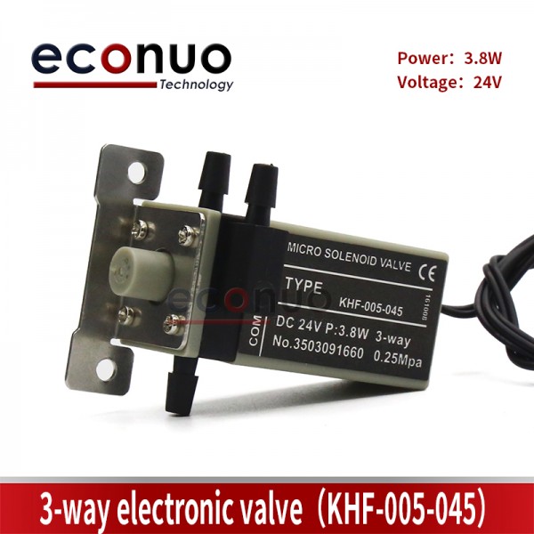 KHF-005-045 DC24V 3.8W KHF Straight 3-way Solenoid Valve Connect 4mm Ink Tube